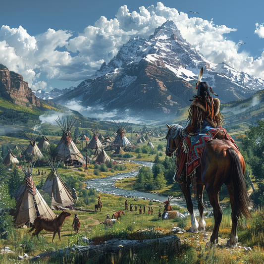 Gaze Upon the Ancestral Grounds Native American Horse Canvas