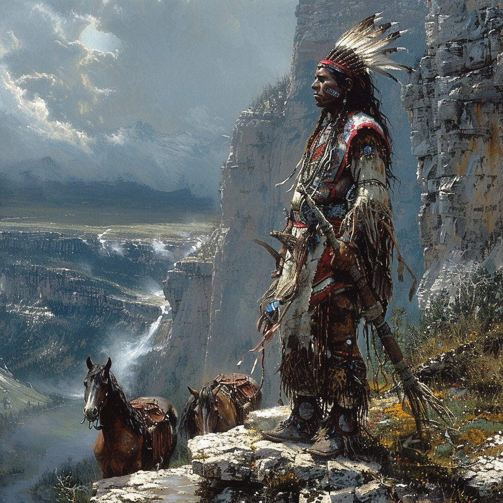 Sentinel of the Spirit Canyon Native American Horse Canvas – NativeShinee