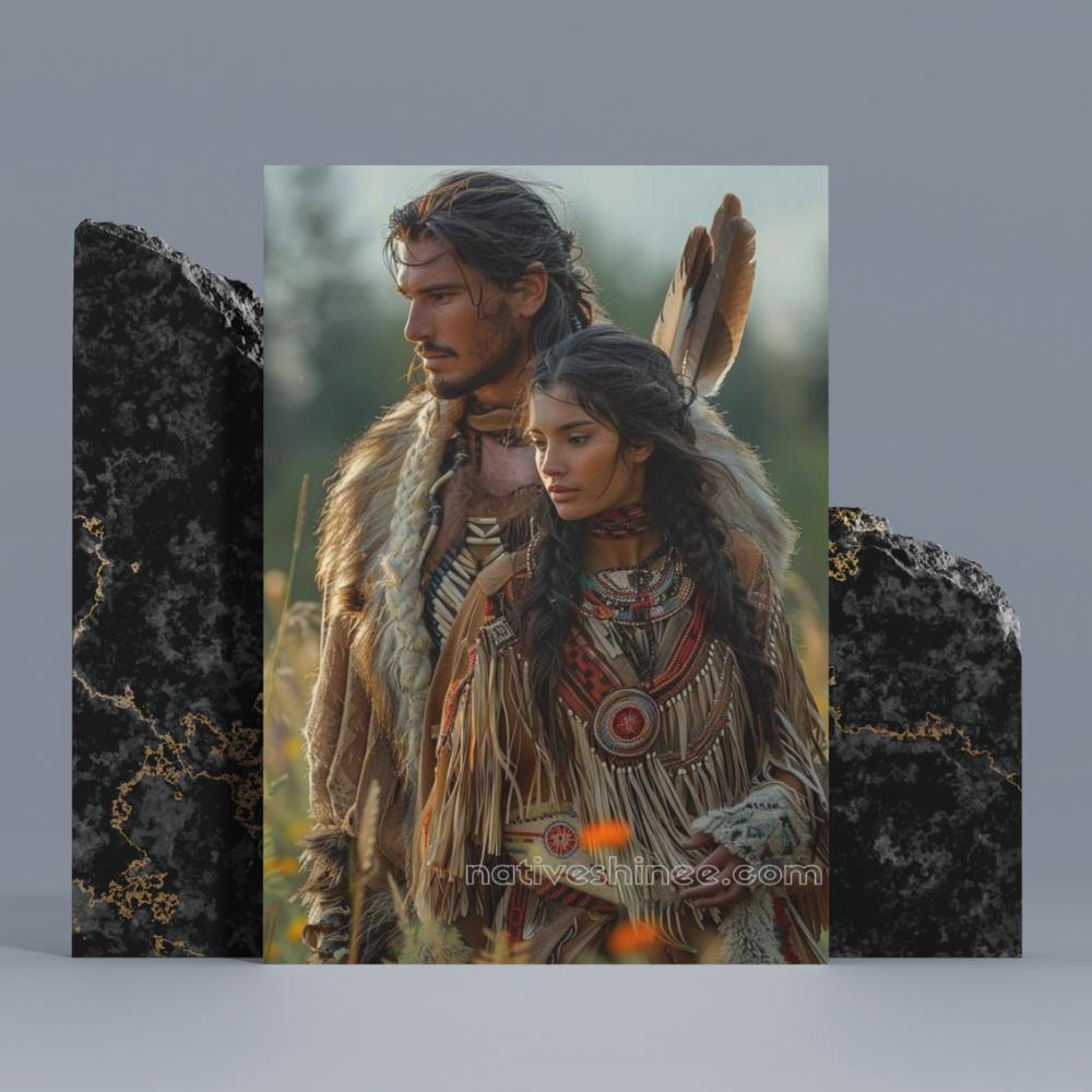 Endurance of the Plains: Mother and Child Native American Canvas