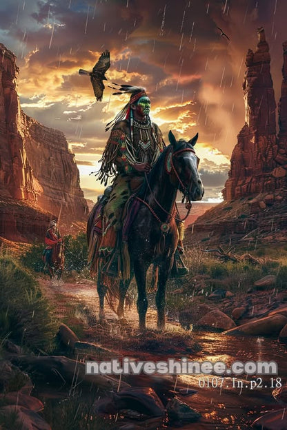 The Rider of the Crimson Canyons Canvas