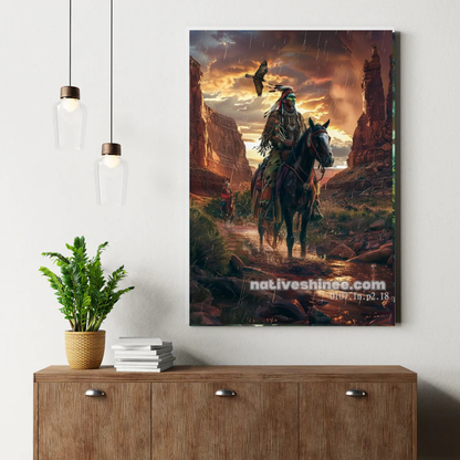 The Rider of the Crimson Canyons Canvas
