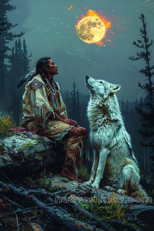 Lunar Connection Native American Canvas