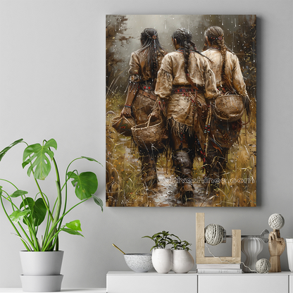 Together Through the Storm Native American Canvas