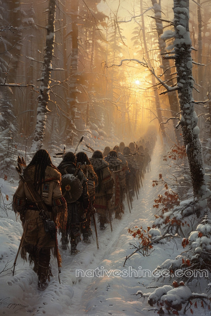 Winter's Grip on The Trail of Tears Native American Canvas