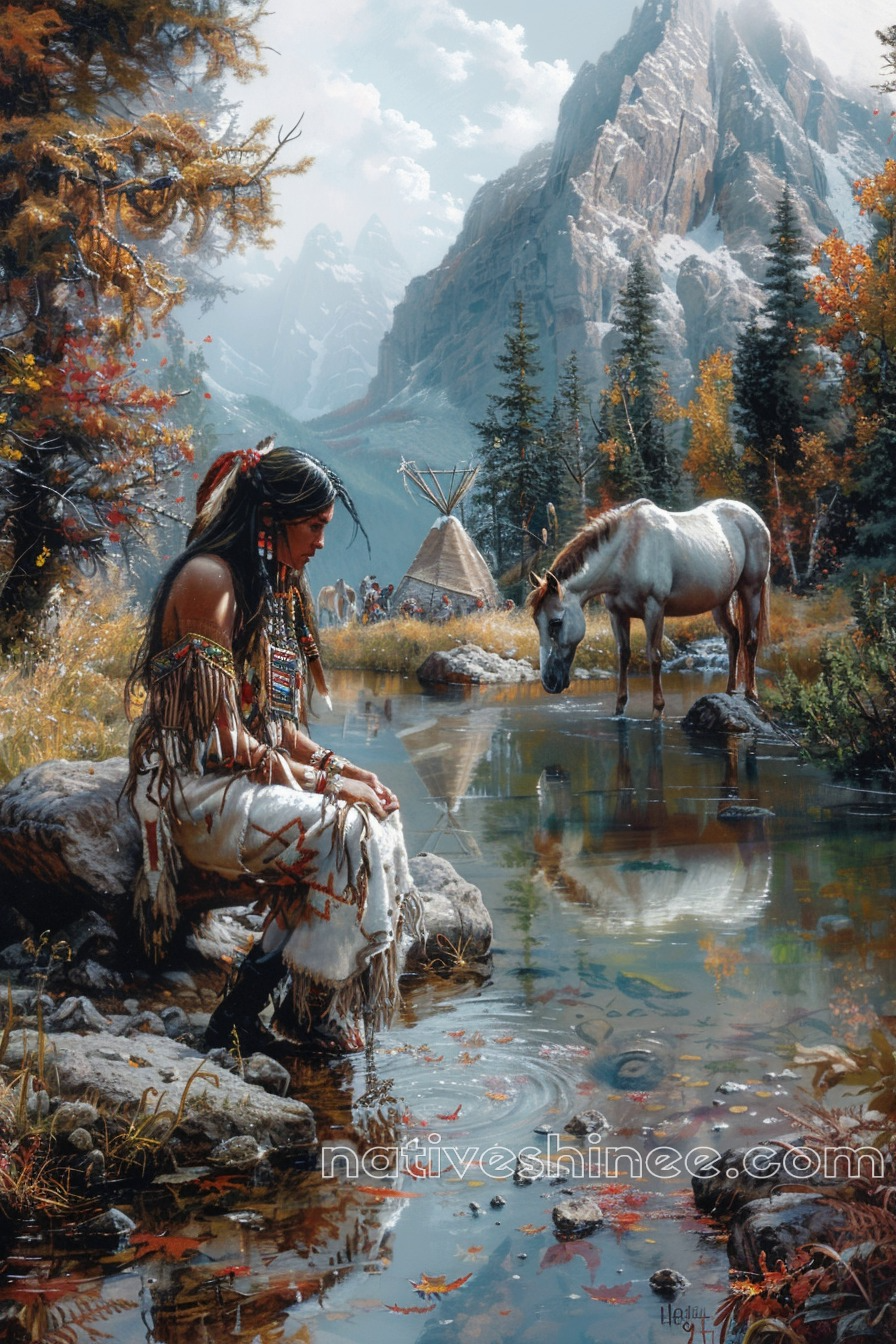 Peaceful Moments in Ancestral Lands Native American Canvas