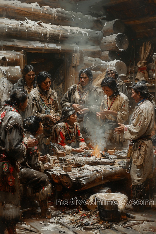 Warmth of the Hearth: Stories by the Fire Native American Canvas