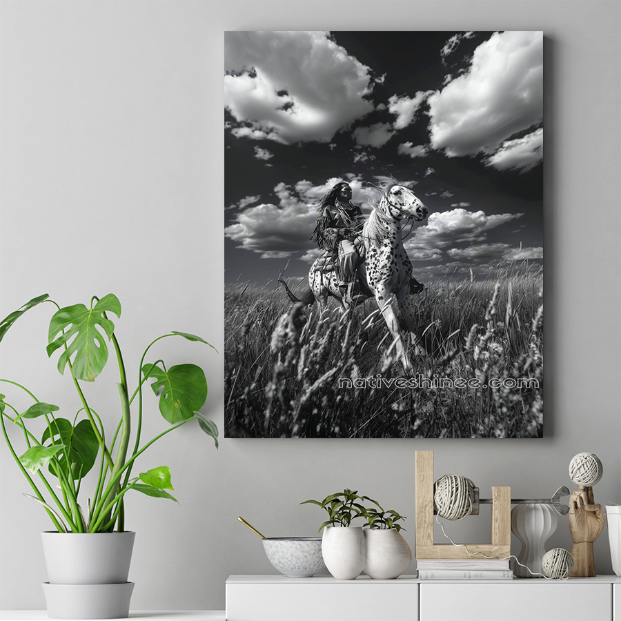 A Native American's Ride Through History Horse Canvas