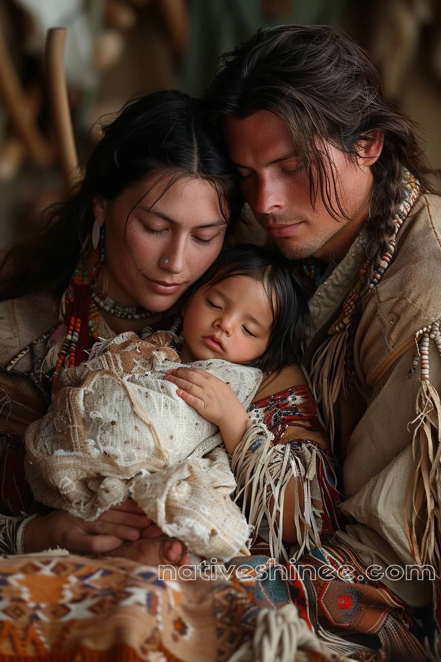 The Warmth of Family Love Native American Canvas