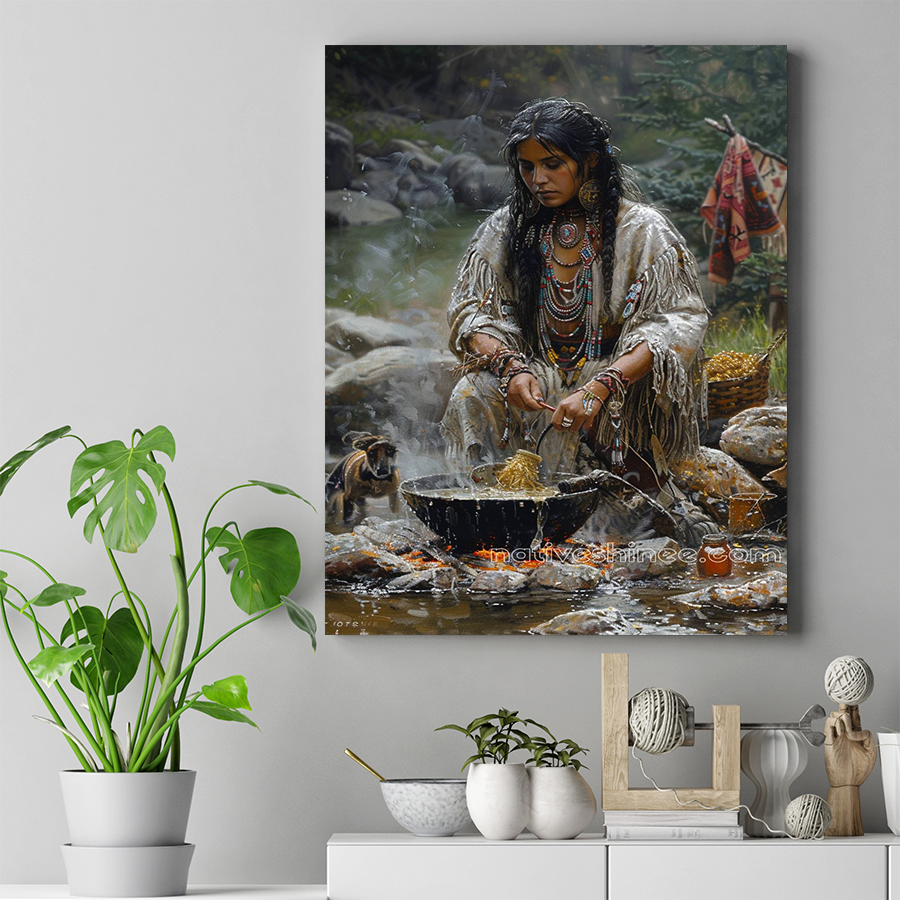 Honoring Native American Culinary Traditions Canvas