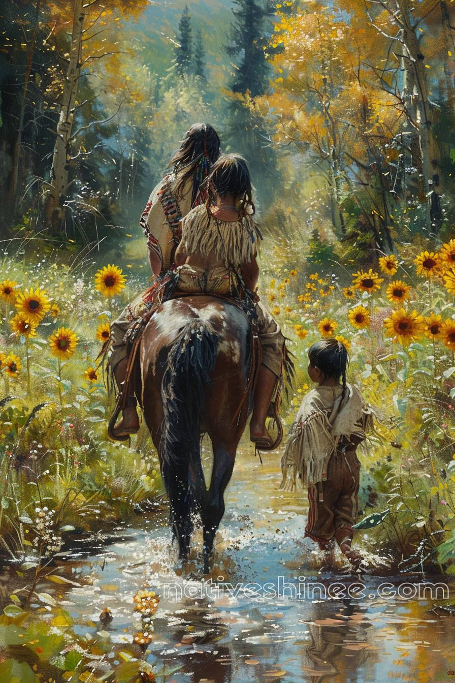 The Beauty of Family and Tradition Native American Horse Canvas