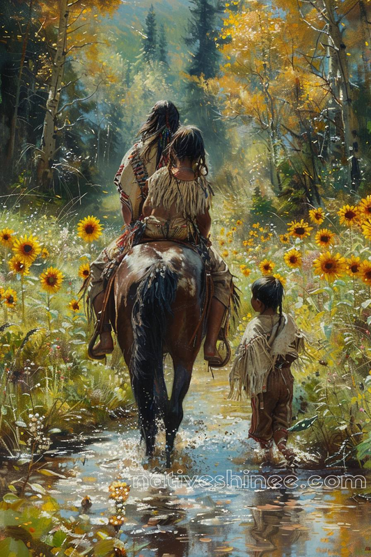 The Beauty of Family and Tradition Native American Horse Canvas