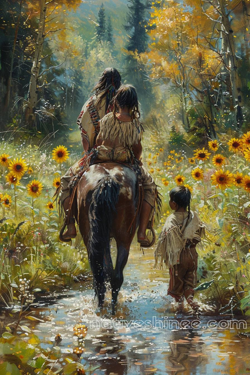 The Beauty of Family and Tradition Native American Horse Canvas ...