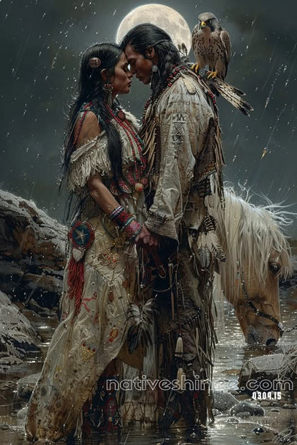Moonlit Native Love Canvas