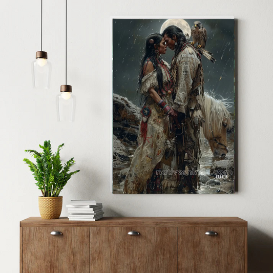 Moonlit Native Love Canvas