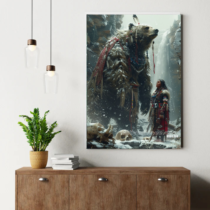 Bear Spirit Warrior Canvas