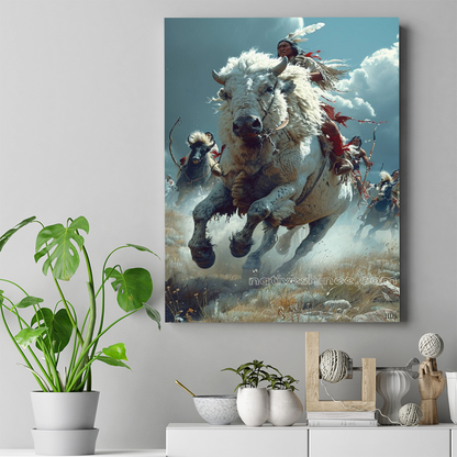 Wild Spirit: The Majesty of the White Bison Native American Canvas