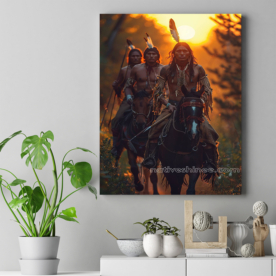 Brave Riders of the Morning Light Native American Canvas