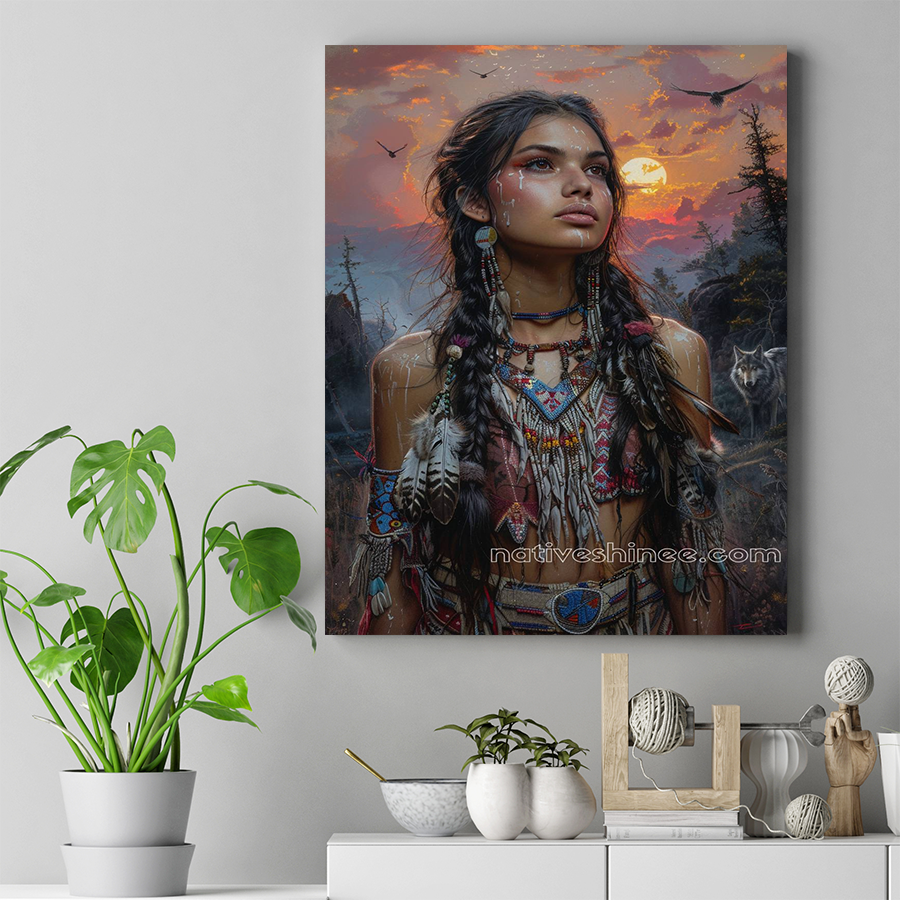 Eyes of the Ancestors: A Vision of Strength Native American Canvas