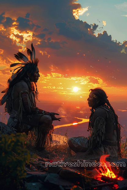 Ancestral Teachings at Dusk Native American Canvas