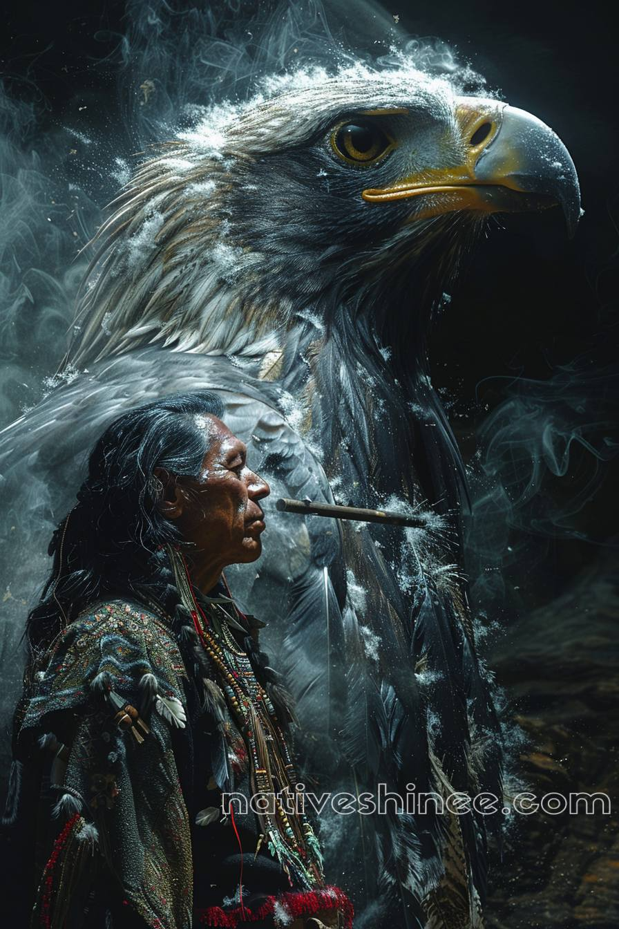 Wisdom in the Wind: The Eagle and the Elder Native American Canvas ...