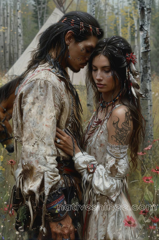 Love Among the Aspens Native American Canvas