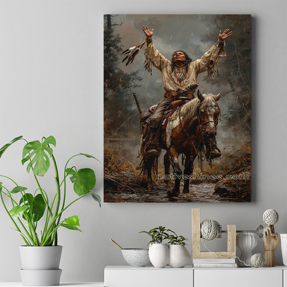 A Warrior's Prayer Horse Native American Canvas