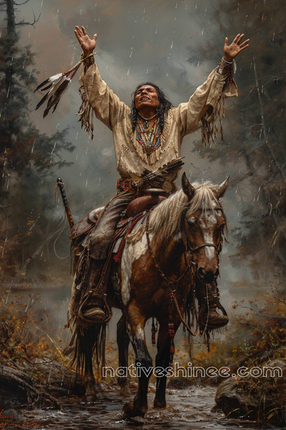 A Warrior's Prayer Horse Native American Canvas