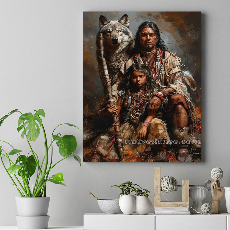 Embrace of the Warrior Spirit Native American Canvas