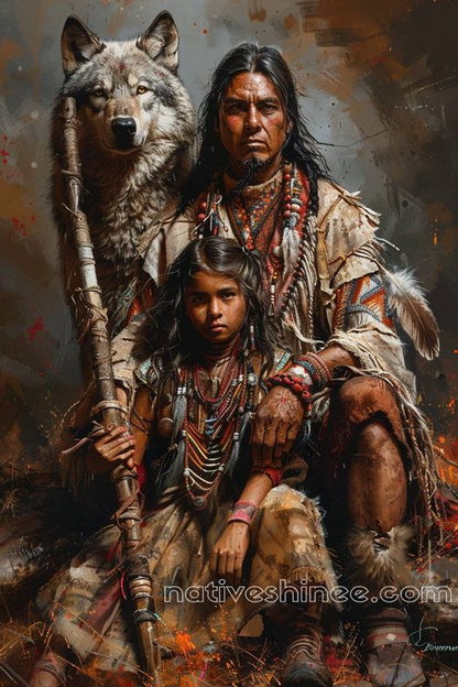 Embrace of the Warrior Spirit Native American Canvas