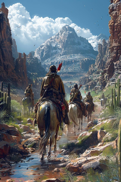 Warriors of the High Country Native American Canvas