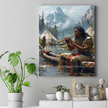 Songs of the Spirit: Flute in the Valley Native American Canvas