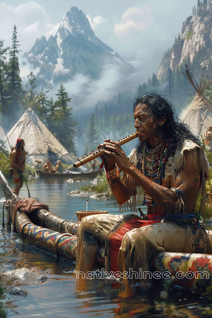 Songs of the Spirit: Flute in the Valley Native American Canvas