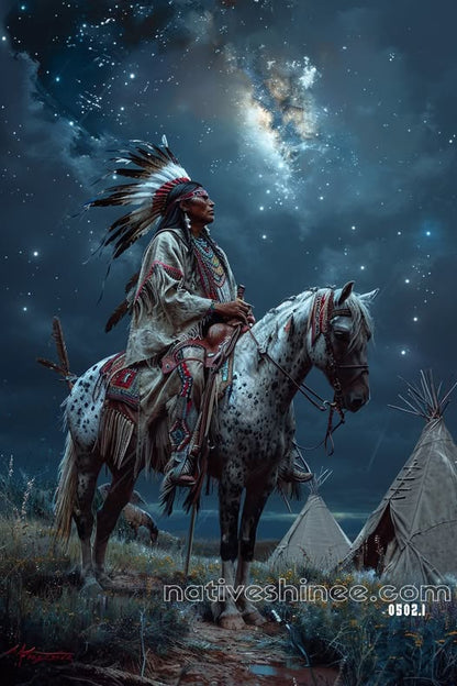 Warrior of the Night Sky Canvas