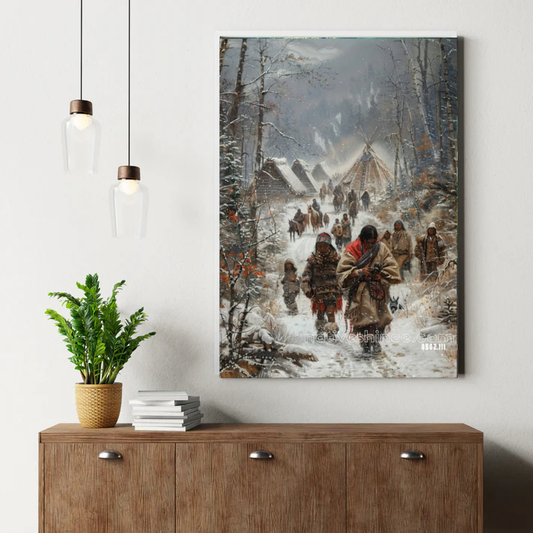 Winter’s Journey – The People on the Trail Canvas