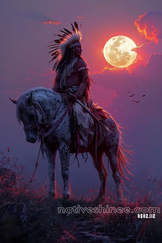 Warrior Beneath the Blood Moon Canvas