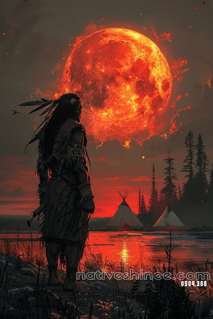 Moonlit Tribal Plains Canvas