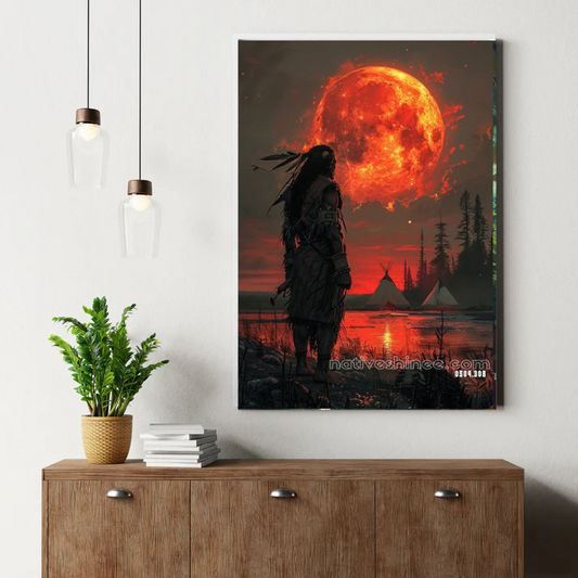 Moonlit Tribal Plains Canvas