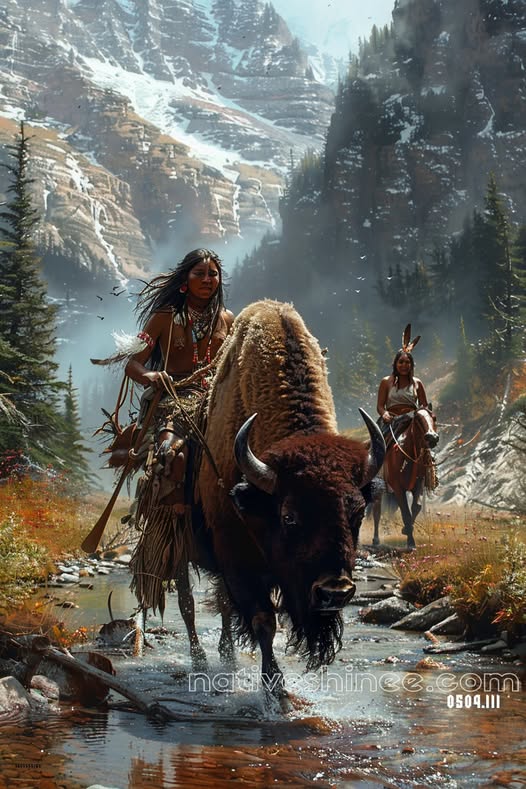 Prayer of the Dusk Buffalo Canvas