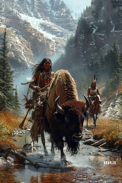 Prayer of the Dusk Buffalo Canvas