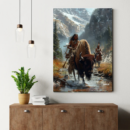 Prayer of the Dusk Buffalo Canvas