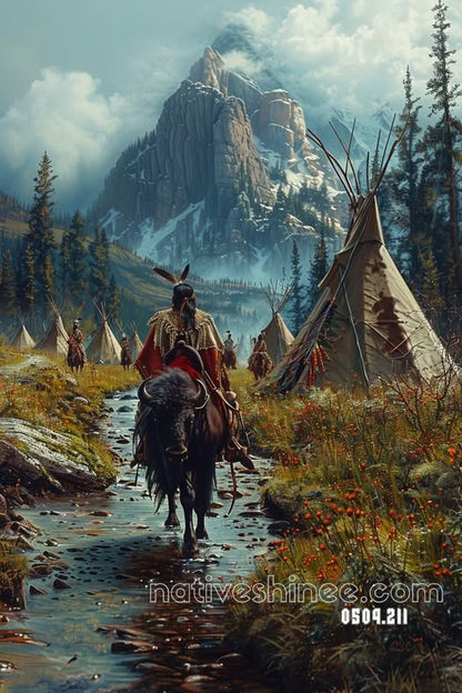 Return to the Mountain Village Canvas