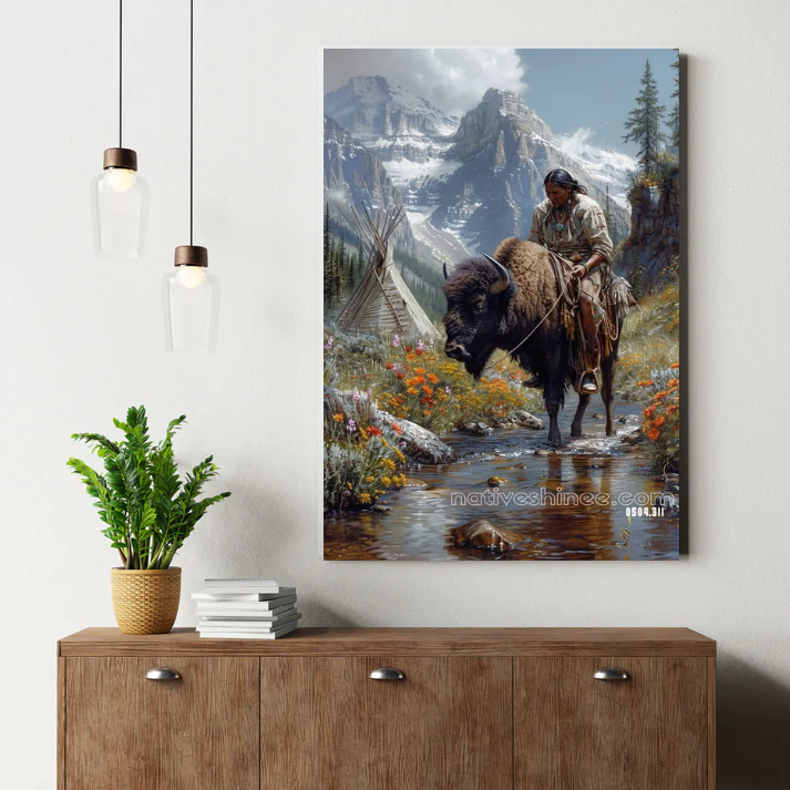 Buffalo Mountain Rider Canvas