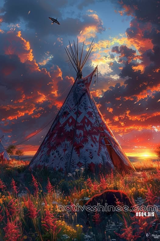 Sunset Teepee Dream Canvas