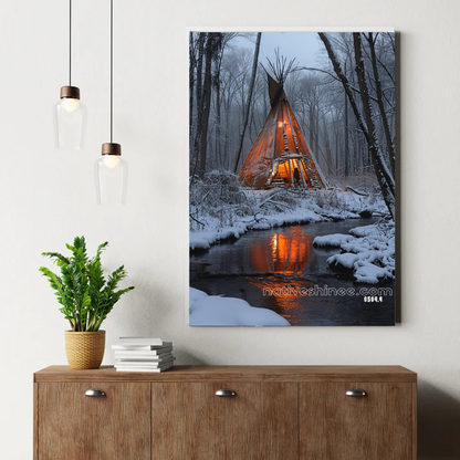Winter Teepee Glow Canvas