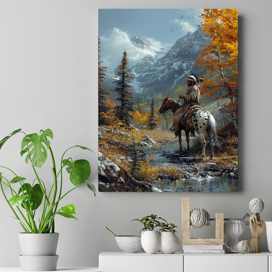 Harmony with the Earth Native American Horse Canvas