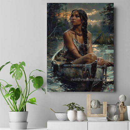 Moonlit Journey Native American Canvas