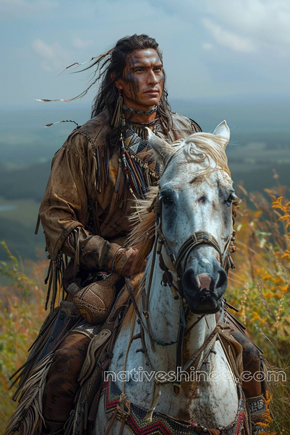 Warrior's Journey: Riding Through History's Trails Native American Horse Canvas