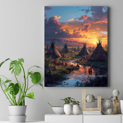 Twilight in the Homeland Native American Canvas