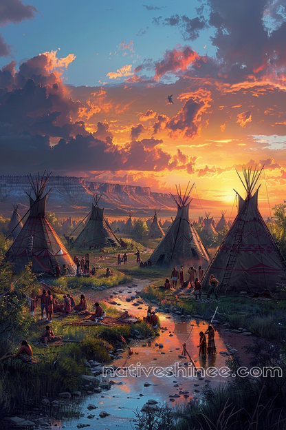 Twilight in the Homeland Native American Canvas