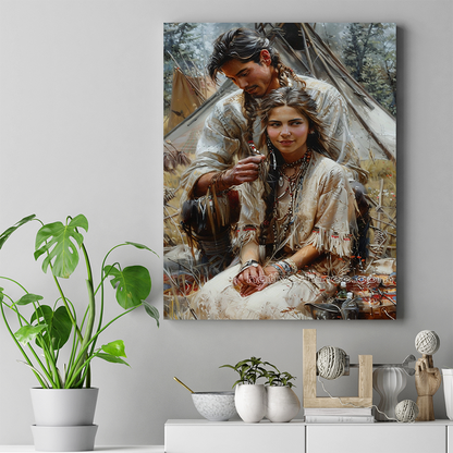 Braided Bonds of Love Native American Canvas